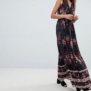 Parisian Border Print Floral Maxi Dress